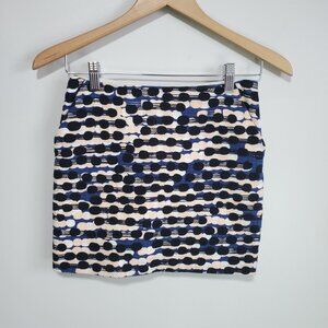 DIANE VON FURSTENBERG Nelly Racing Tweed Skirt Mini Polka Dot Cotton Women's 0